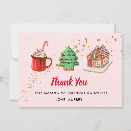 Eerste kerstdag Twee zoete tweede verjaardag Bedankkaart (Voorkant)