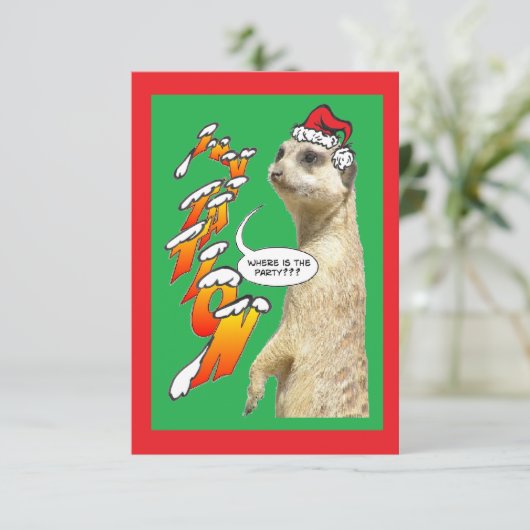 Eerste kerstdag Uitnodiging Groen (Staand voorkant)