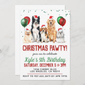 Eerste kerstdag uitnodiging voor feestdag (Voorkant / Achterkant)