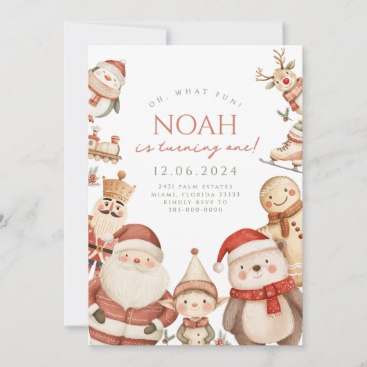 Eerste Kerstdag Uitnodiging voor Jongens Winter (Voorkant)