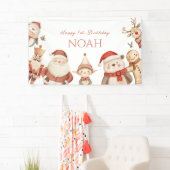 Eerste Kerstdag Uitnodiging voor Jongens Winter Spandoek (Insitu)