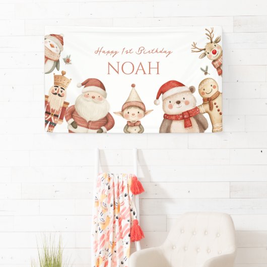 Eerste Kerstdag Uitnodiging voor Jongens Winter Spandoek (Insitu)