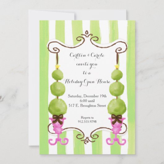 Eerste Kerstdag Uitnodiging voor Open House (Voorkant)