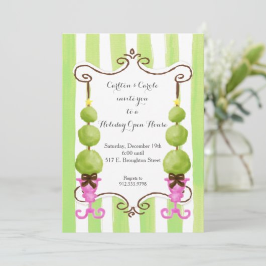 Eerste Kerstdag Uitnodiging voor Open House (Staand voorkant)