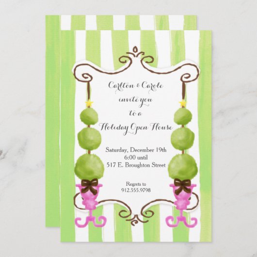 Eerste Kerstdag Uitnodiging voor Open House (Voorkant / Achterkant)