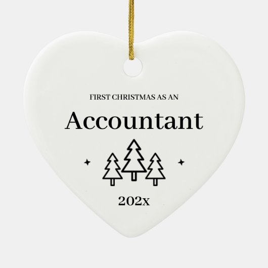 Eerste Kerstdag van de accountant Keramisch Ornament (Achterkant)