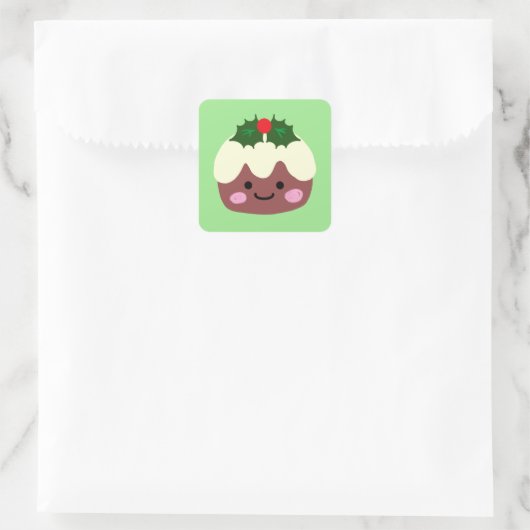 Eerste kerstdag vierkante sticker (Tas)