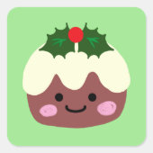 Eerste kerstdag vierkante sticker (Voorkant)