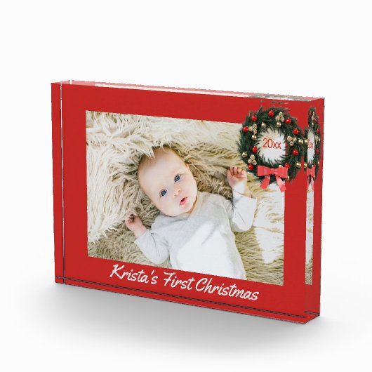 Eerste kerstdag voor baby met jaar fotoblokken (Rechts)