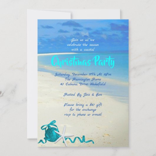 Eerste kerstdag voor de feestdag en de uitnodiging (Voorkant)