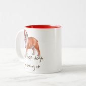 Eerste kerstdag Waterverf Dog Quote/Dogs Lover Tweekleurige Koffiemok (Voorkant links)