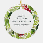 Eerste kerstdag waterverf feestdag keramisch ornament (Achterkant)