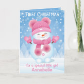 Eerste Kerstdag | Wenskaart Baby Girl Kaart (Voorkant)