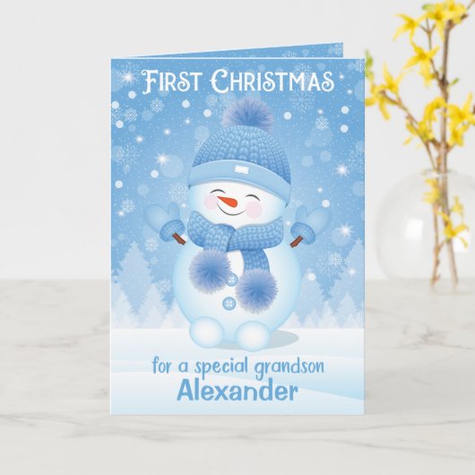 Eerste Kerstdag | Wenskaart Grandson Kaart (Gele Bloem)