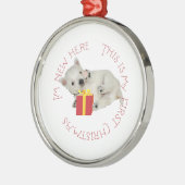 Eerste kerstdag Westie Puppy Metalen Ornament (Links)