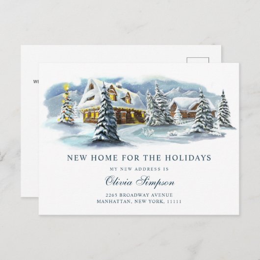 Eerste kerstdag winterland briefkaart (Voorkant / Achterkant)