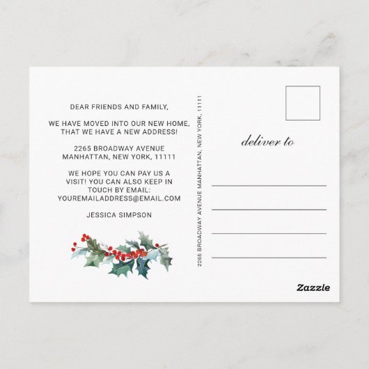 Eerste kerstdag winterland briefkaart (Achterkant)