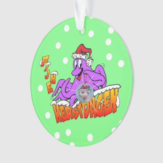 Eerste kerstdagen Octopus Cartoon Ornament (voorkant)