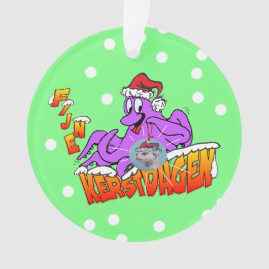 Eerste kerstdagen Octopus Cartoon Ornament (voorkant)