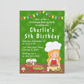 Eerste kerstdagen uitnodiging voor Red Hair Girl (Staand voorkant)