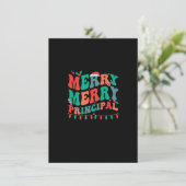 Eerste kerstdagen van de Merry Principal School Kaart (Staand voorkant)