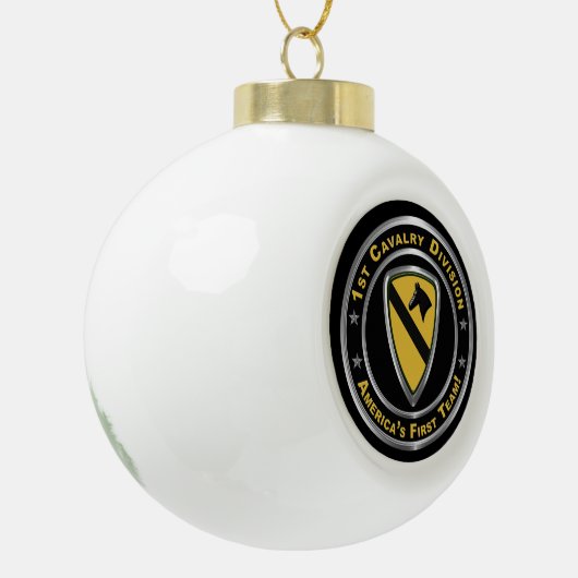 Eerste kerstdivisie Cavalry Keramische Bal Ornament (Links)