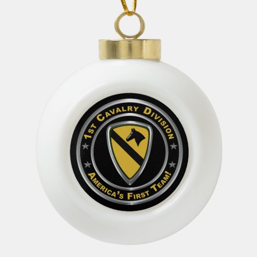 Eerste kerstdivisie Cavalry Keramische Bal Ornament (Voorkant)
