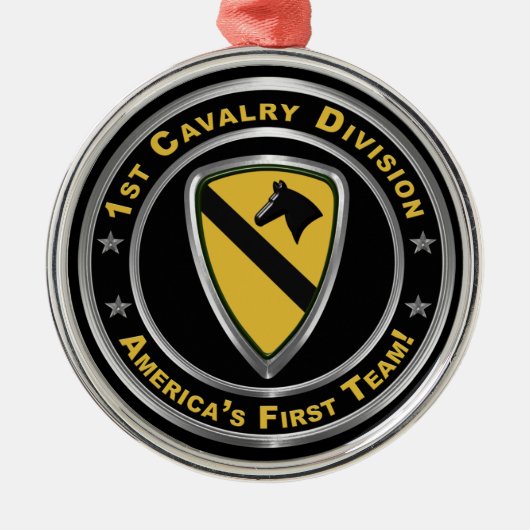 Eerste kerstdivisie Cavalry Metalen Ornament (Voorkant)