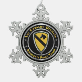 Eerste kerstdivisie Cavalry Tin Sneeuwvlok Ornament