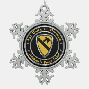 Eerste kerstdivisie Cavalry Tin Sneeuwvlok Ornament