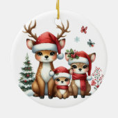 Eerste kerstfamilie van drie Keepsake-foto's Keramisch Ornament (Achterkant)