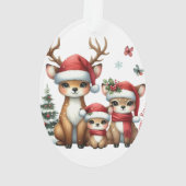 Eerste kerstfamilie van drie Keepsake-foto's Ornament (achterkant)