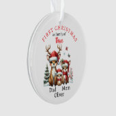 Eerste kerstfamilie van drie Keepsake-foto's Ornament (voorkant)