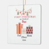 Eerste kerstfamilie van drie Photo Keepsake Keramisch Ornament (Links)