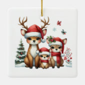 Eerste kerstfamilie van drie Photo Keepsake Keramisch Ornament (Achterkant)