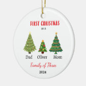 Eerste kerstfamilie van drie Photo Keepsake Keramisch Ornament (Links)