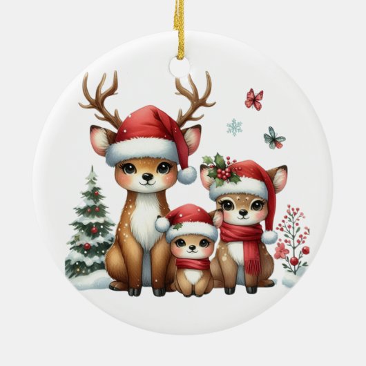 Eerste kerstfamilie van drie Photo Keepsake Keramisch Ornament (Achterkant)