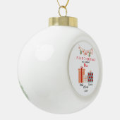 Eerste kerstfamilie van drie Photo Keepsake Keramische Bal Ornament (Links)