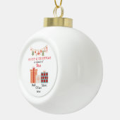 Eerste kerstfamilie van drie Photo Keepsake Keramische Bal Ornament (Rechts)