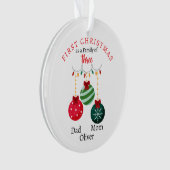 Eerste kerstfamilie van drie Photo Keepsake Ornament (voorkant)