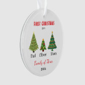 Eerste kerstfamilie van drie Photo Keepsake Ornament (voorkant)