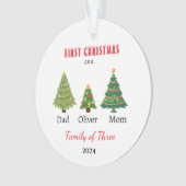 Eerste kerstfamilie van drie Photo Keepsake Ornament (voorkant)