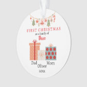 Eerste kerstfamilie van drie Photo Keepsake Ornament (voorkant)