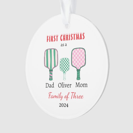 Eerste kerstfamilie van drie Photo Keepsake Ornament (voorkant)