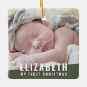 Eerste kerstfeest Aangepast modern fotojaar voor b Keramisch Ornament (Voorkant)