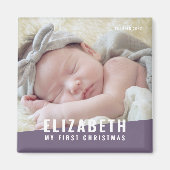 Eerste kerstfeest Aangepast modern fotojaar voor b Magneet (Voorkant)