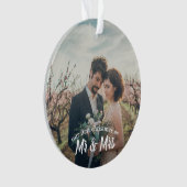 Eerste kerstfeest als de heer en mevrouw. | Foto Ornament (voorkant)