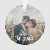 Eerste kerstfeest als de heer en mevrouw. | Foto Ornament (voorkant)