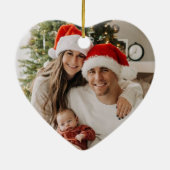 Eerste kerstfeest als een gezin van drie keramisch ornament (Achterkant)