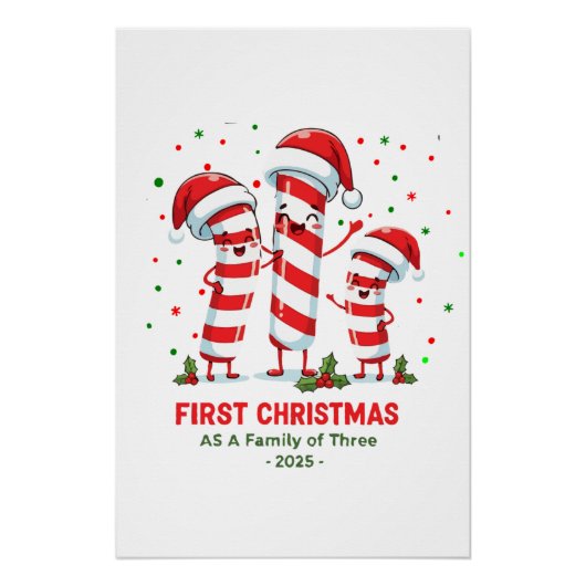 Eerste kerstfeest als gezin perfect poster (Voorkant)